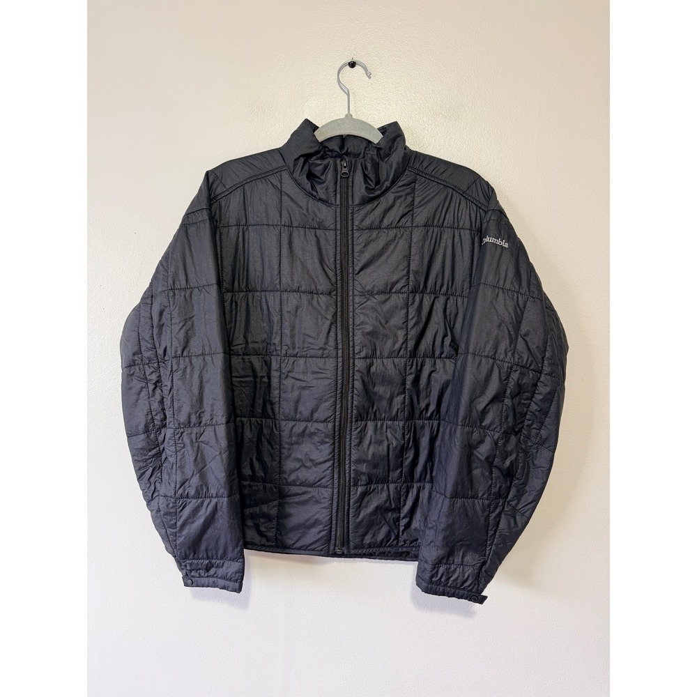 Columbia Womens Black Grid Quilted Full Zip Puffer Jacket WL7549 Small